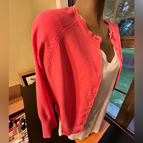 Gap Pink Cardigan with 3/4 Sleeves, Adult Size M - Picture 7 of 15